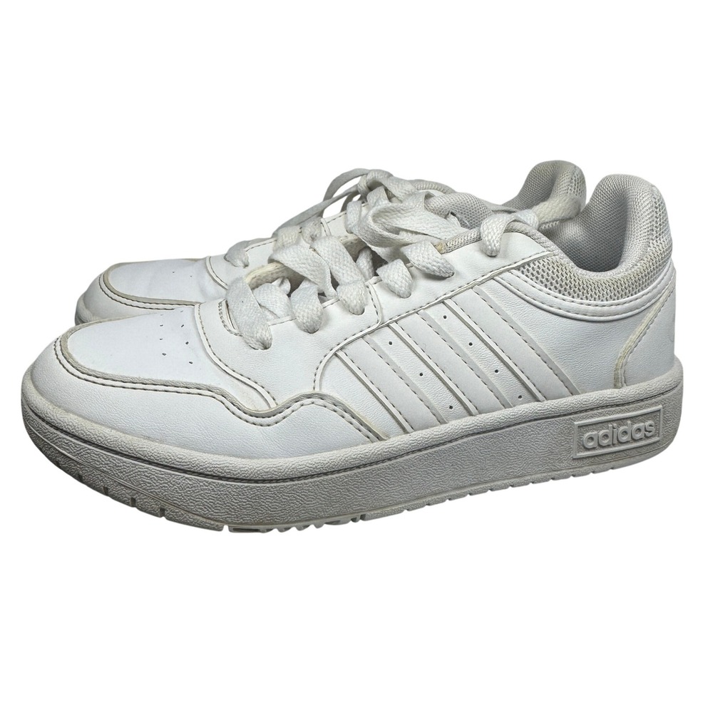 Adidas ‎ Sneakers White Leather Low Top Size 1 Kids Girls